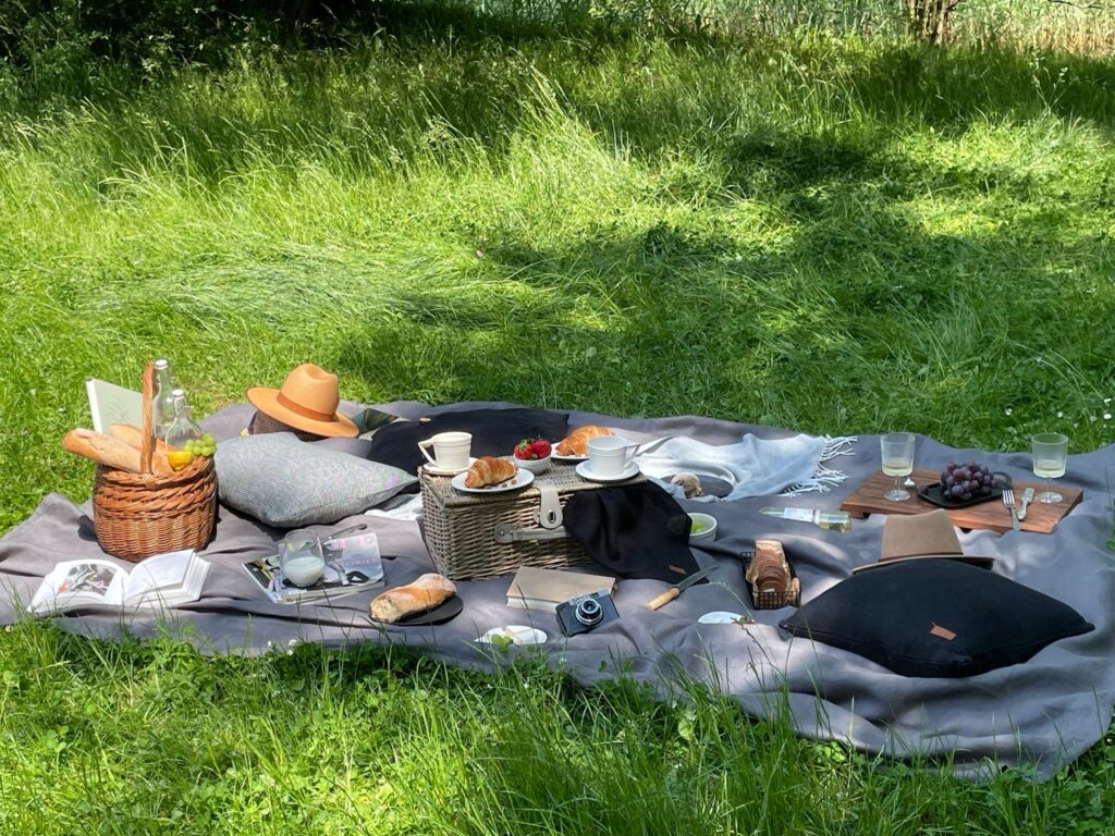 lniany pled na piknik